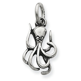 Sterling Silver Antiqued Octopus Charm
