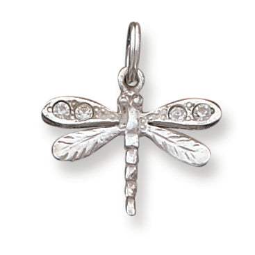 Sterling Silver Crystal Dragonfly Charm