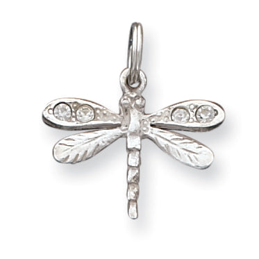 Sterling Silver Crystal Dragonfly Charm