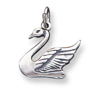 Sterling Silver Antiqued Swan Charm