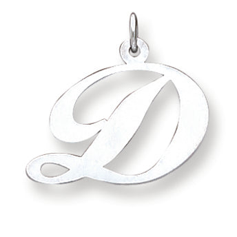 Sterling Silver Large Fancy Script Initial D Charm