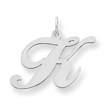 Sterling Silver Large Fancy Script Initial K Charm