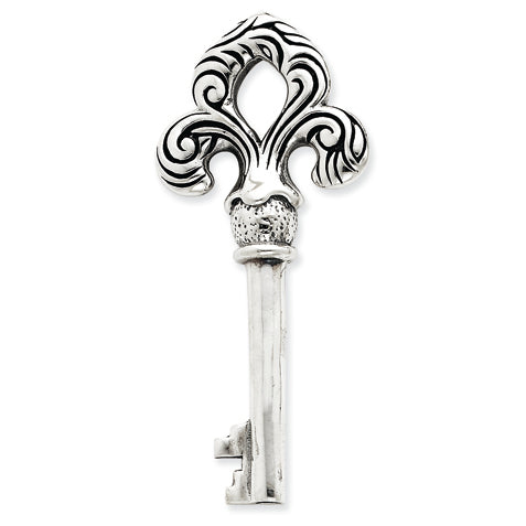 Sterling Silver Fleur de lis Key Pendant