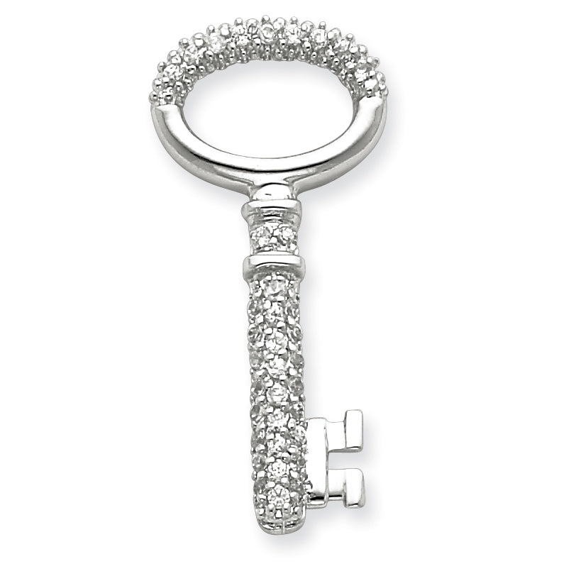 Sterling Silver CZ Key Pendant