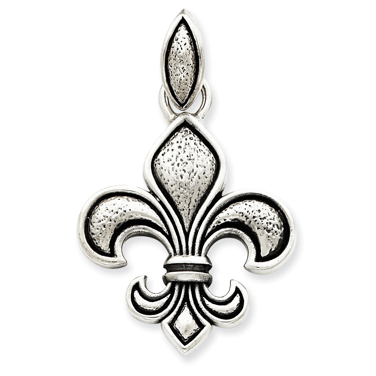 Sterling Silver Antiqued Fluer de lis Pendant