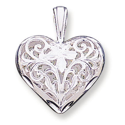 Sterling Silver Filigree Heart Charm