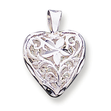 Sterling Silver Filigree Heart Charm