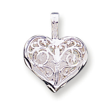 Sterling Silver Filigree Heart Charm
