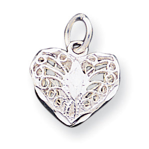 Sterling Silver Filigree Heart Charm