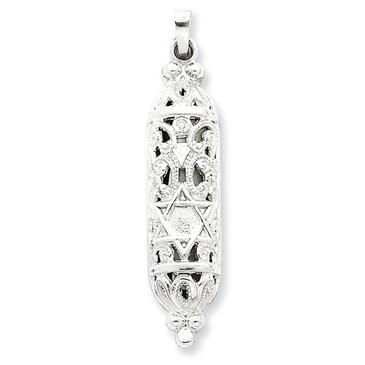 Sterling Silver Fancy Mezuzah Pendant