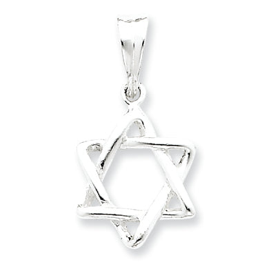 Sterling Silver 3-D Star of David Pendant