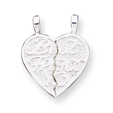 Sterling Silver Best Friends 2-piece break apart Heart Charm