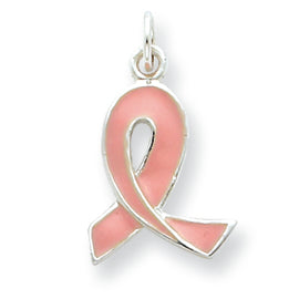 Sterling Silver Enamel Ribbon Charm