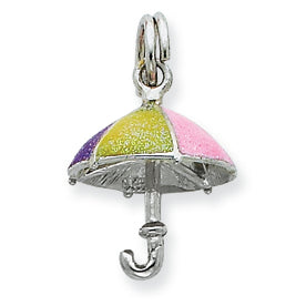 Sterling Silver Enamel Umbrella Charm