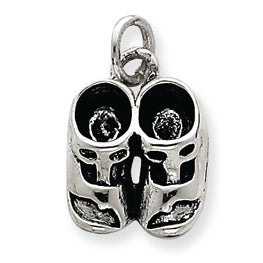 Sterling Silver Antiqued Baby Shoes Charm