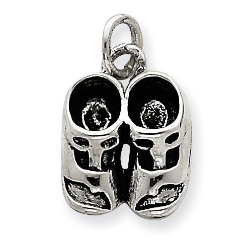 Sterling Silver Antiqued Baby Shoes Charm