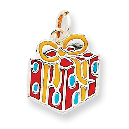 Sterling Silver Enameled Gift Charm
