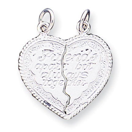 Sterling Silver Best Friend 2-piece break apart Heart Charm