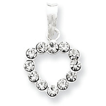 Sterling Silver Clear CZ Heart Pendant