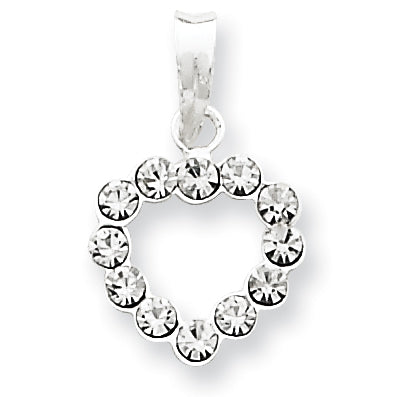 Sterling Silver Clear CZ Heart Pendant