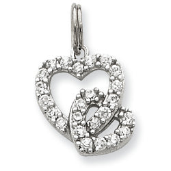 Sterling Silver CZ Heart Charm
