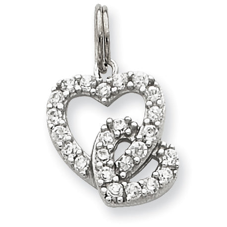 Sterling Silver CZ Heart Charm