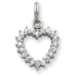 Sterling Silver CZ Heart Charm