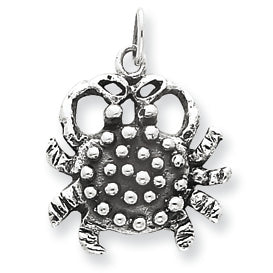 Sterling Silver Anitqued Crab Charm