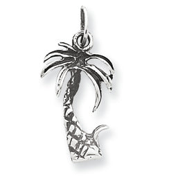 Sterling Silver Antiqued Palm Tree Charm