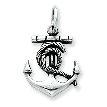 Sterling Silver Antiqued Anchor Charm