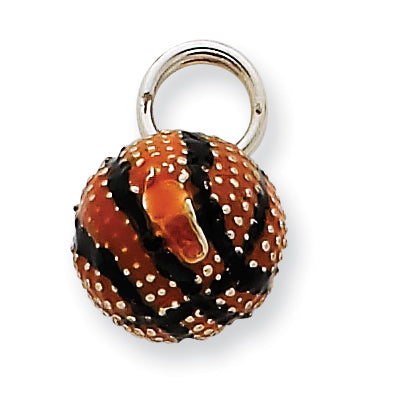 Sterling Silver 3D Enamel Basketball Charm