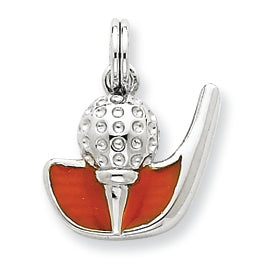 Sterling Silver Enamel Golf Club & Ball Charm