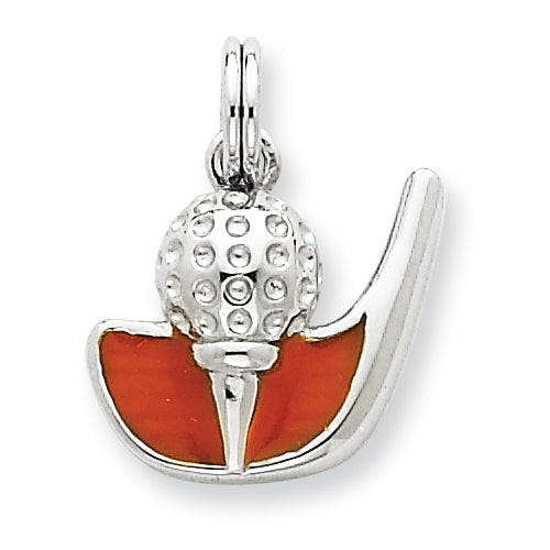 Sterling Silver Enamel Golf Club & Ball Charm