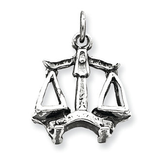 Sterling Silver Antiqued Libra Pendant