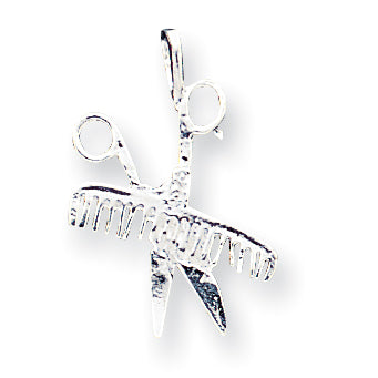 Sterling Silver Comb & Scissors Charm
