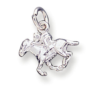 Sterling Silver Horse w/Rider Charm