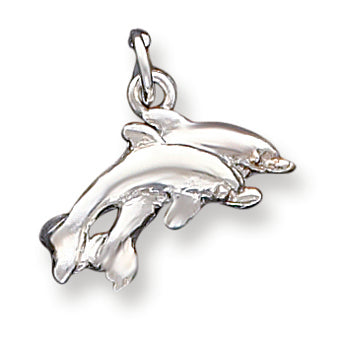 Sterling Silver Dolphins Charm