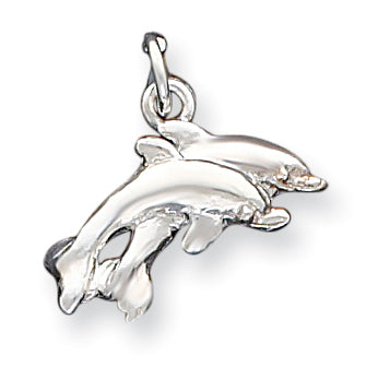 Sterling Silver Dolphins Charm