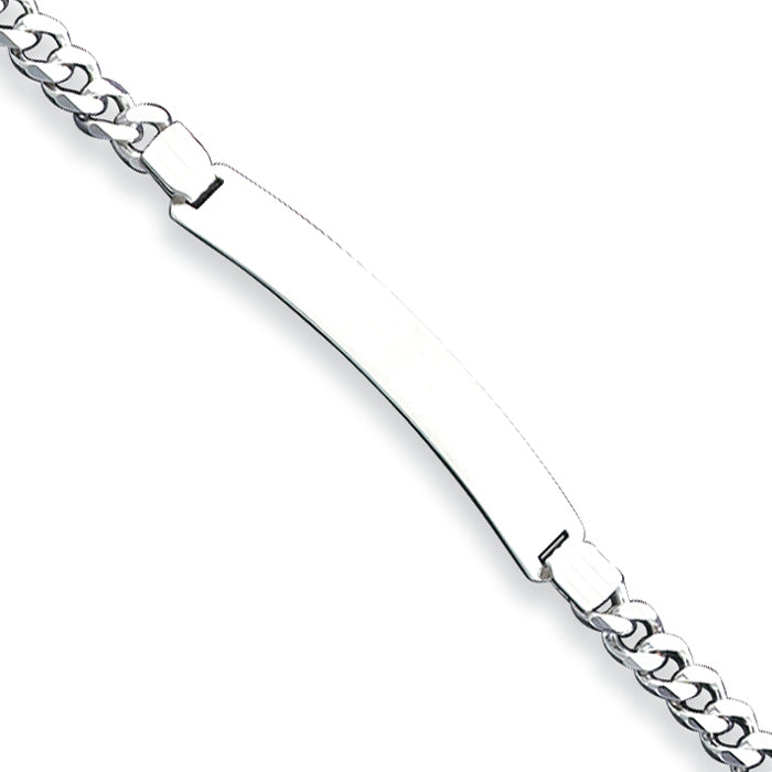 Sterling Silver Curb Link ID Bracelet 7 Inches