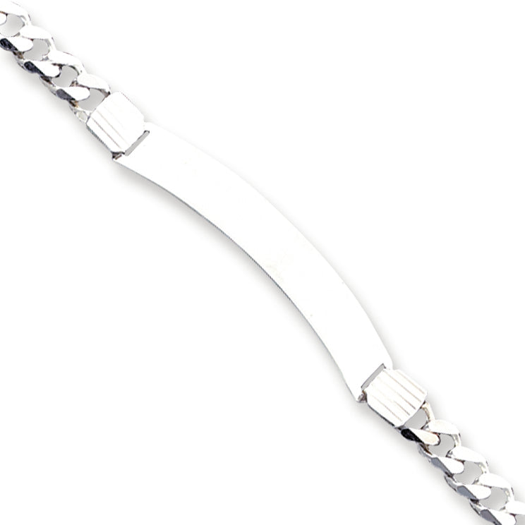 Sterling Silver ID Curb Link Bracelet 8 Inches