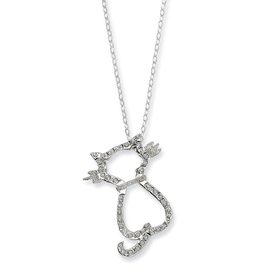 Sterling Silver Diamond Mystique 18in Cat Necklace