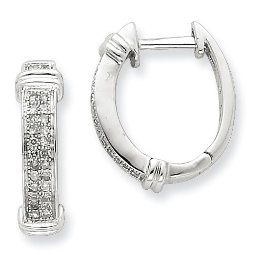 Sterling Silver Diamond Hoop Earrings