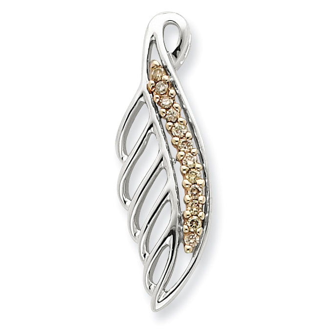 Sterling Silver & Rhodium Diamond Pendant