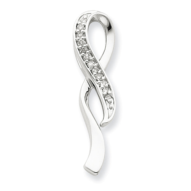 Sterling Silver Diamond Looped Ribbon Pendant