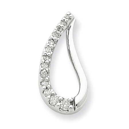 Sterling Silver Diamond Teardrop Pendant