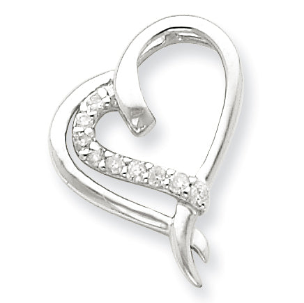 Sterling Silver Diamond Heart Pendant