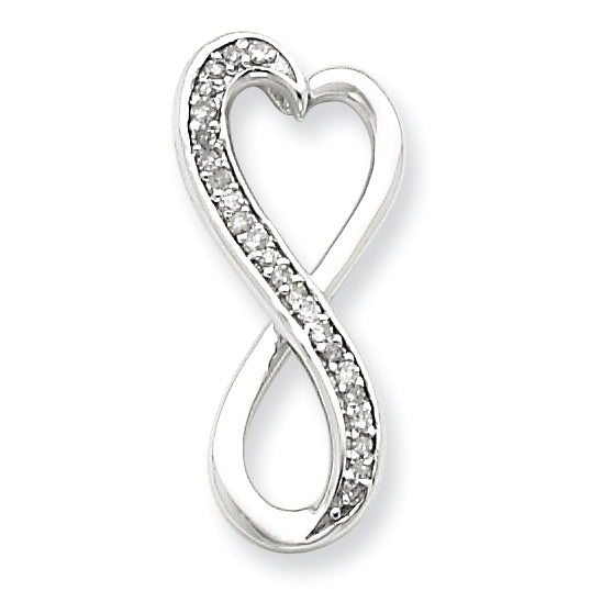 Sterling Silver Diamond Freeform Heart Pendant