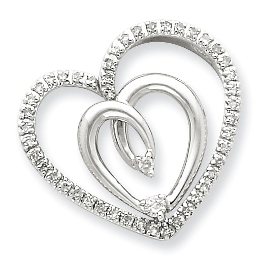 Sterling Silver Diamond Heart Pendant