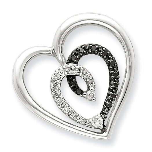 Sterling Silver Diamond Heart Pendant