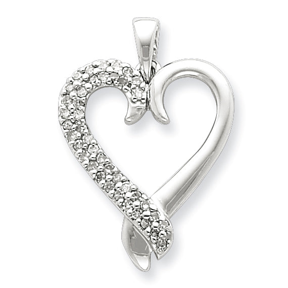 Sterling Silver Diamond Heart Pendant